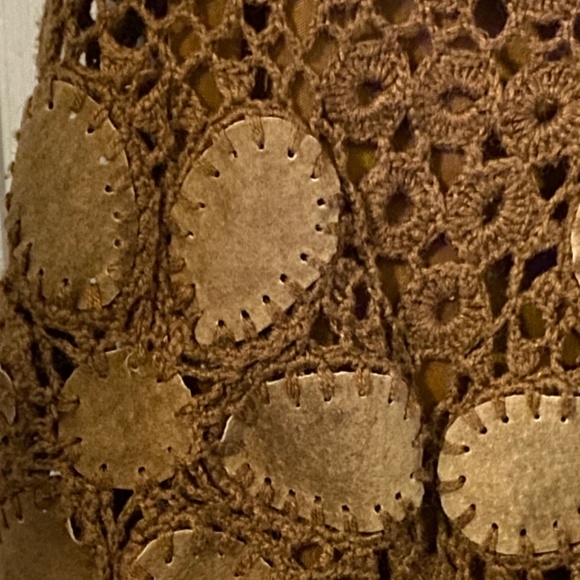 Vintage Crocheted  Brown Women’s Boho Skirt Size XL - Picture 10 of 11